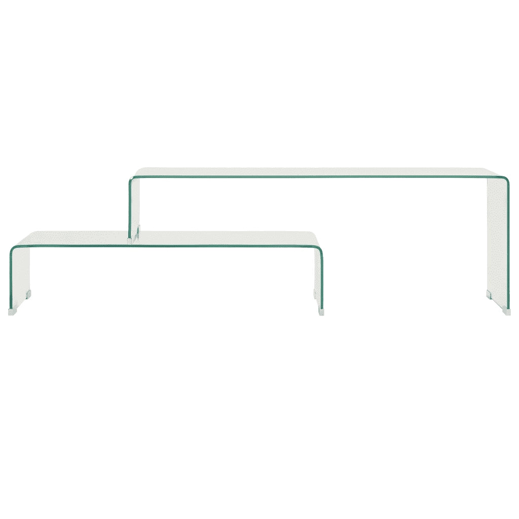 Set Tavolini Salotto 2 pz 90x30x20/110x30x40cm Vetro Temperato 284728