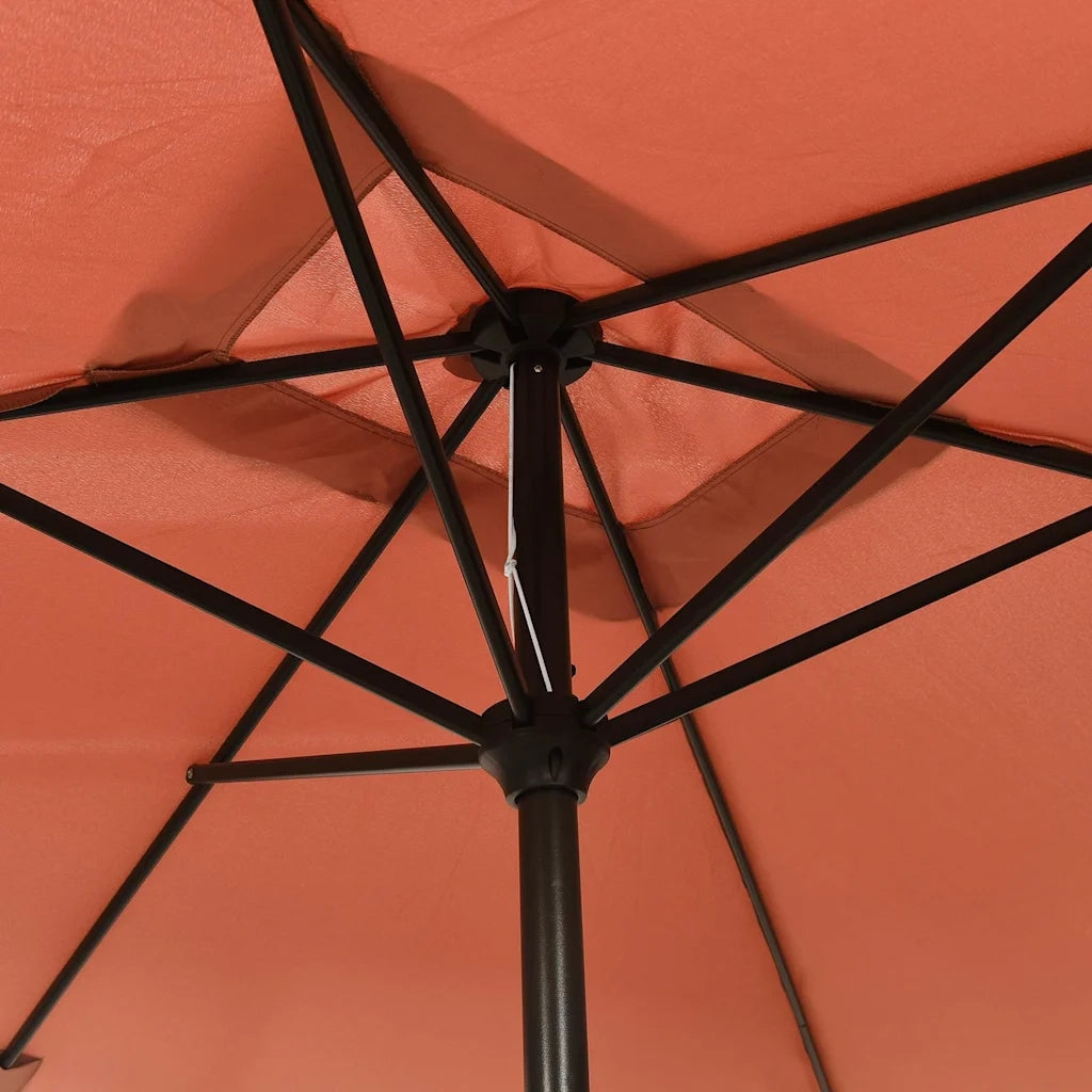 Ombrellone con Palo in Metallo 300x200 cm Terracotta 44504