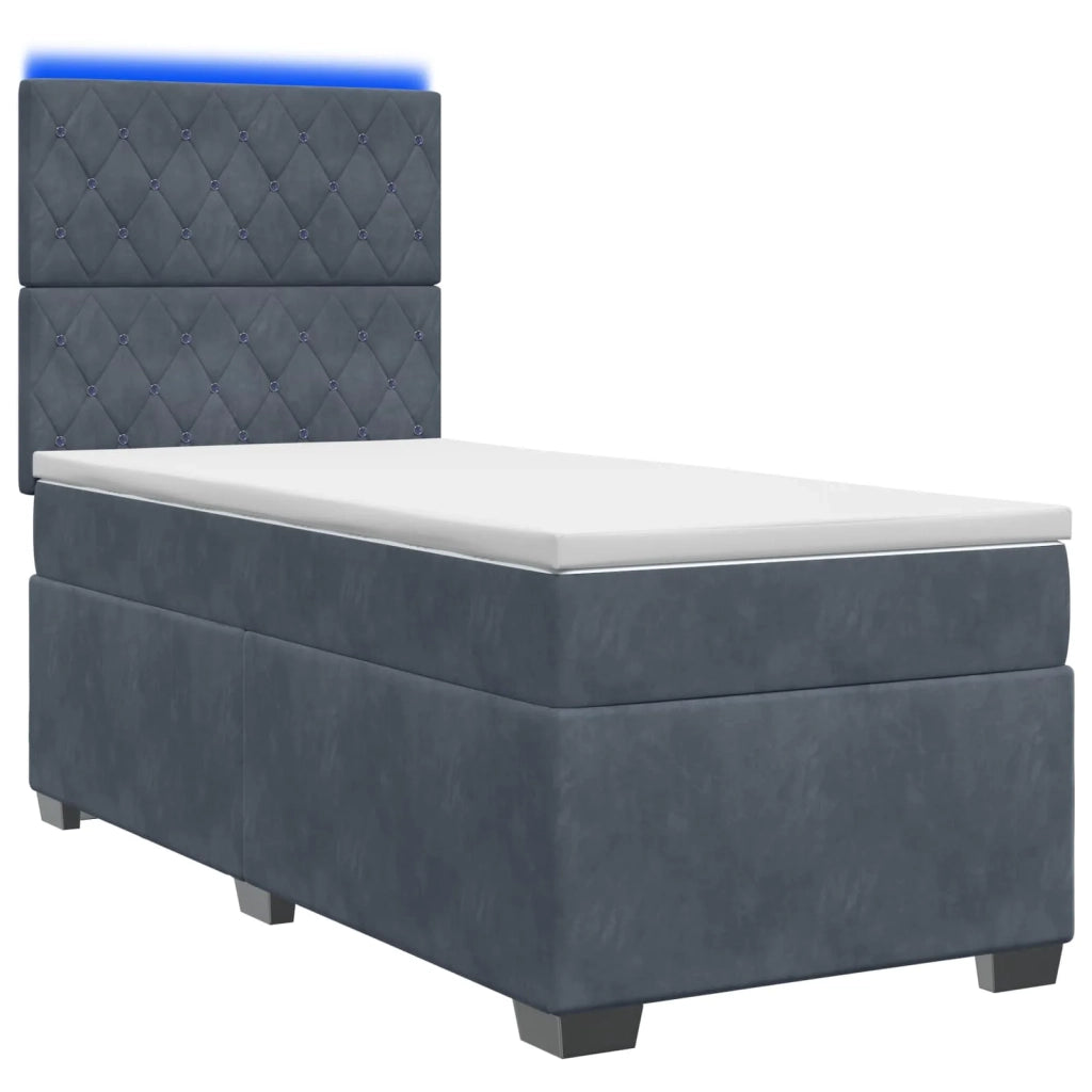 Letto box spring con materasso Grigio Scuro 100 x 200 cm 3455043