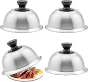 Piatto da griglia in acciaio inossidabile - 16 x 10 cm con uncino - griglia per bistecche e formaggi - barbecue all'aperto & teppanyaki.