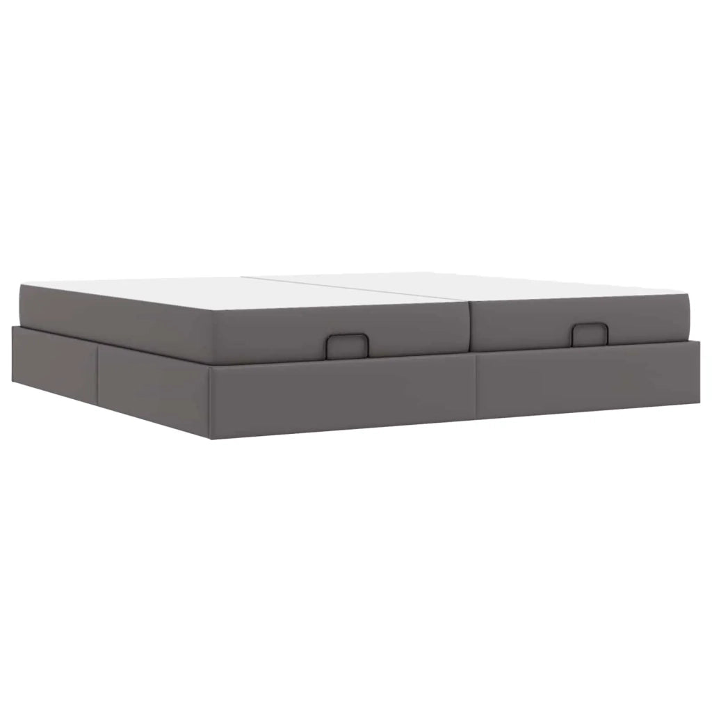 Struttura letto con materasso con materasso 2 pcs Grigio PVC
