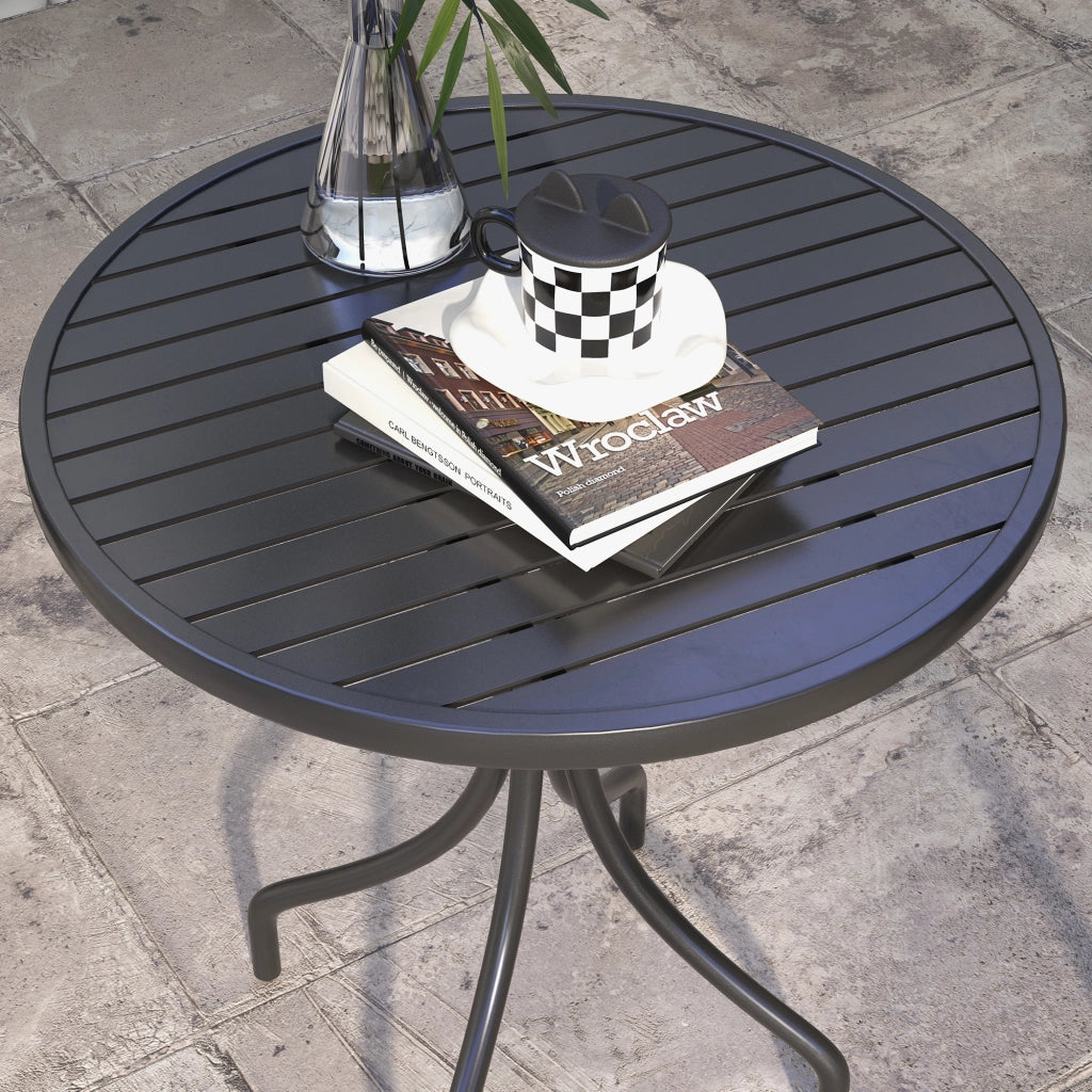 Tavolo da Giardino Rotondo in Acciaio ¨C zephmum ¨C Nero, ?66x71.5cm