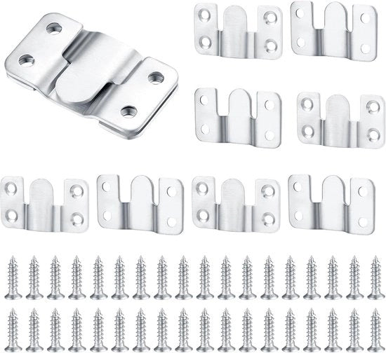 Set di 10 grucce per foto con chiodo a molla per carico pesante - Hanger per specchio da parete - 53 x 30 mm