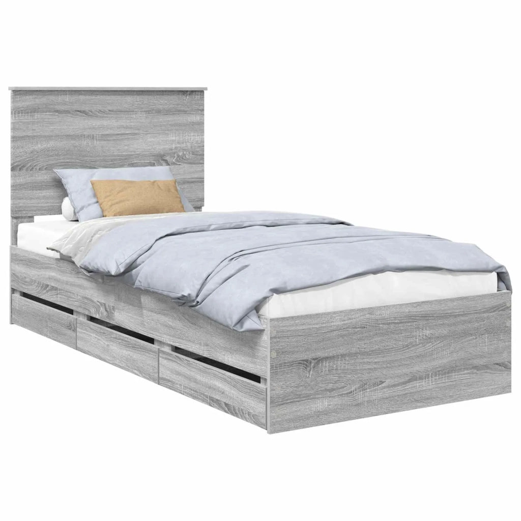 Struttura del letto con cassetto Grigio Sonoma 75 x 190 cm 3409515