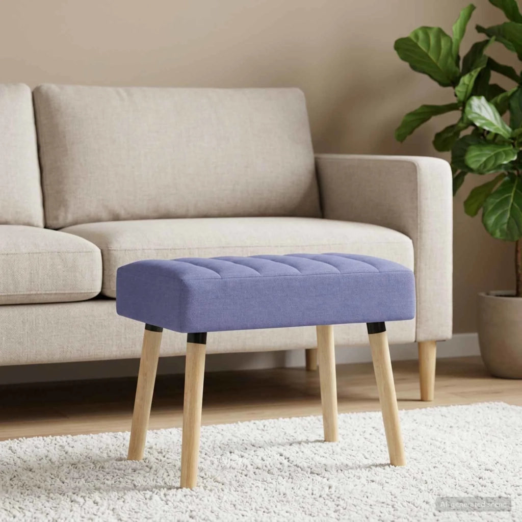 Panchina trapuntata a canale Blu jeans 60 x 40 x 45 cm Tessuto 42038472