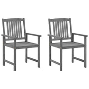 Sedie da Giardino con Cuscini 2 pz | Sedie da Esterno Grigio in Massello di Acacia