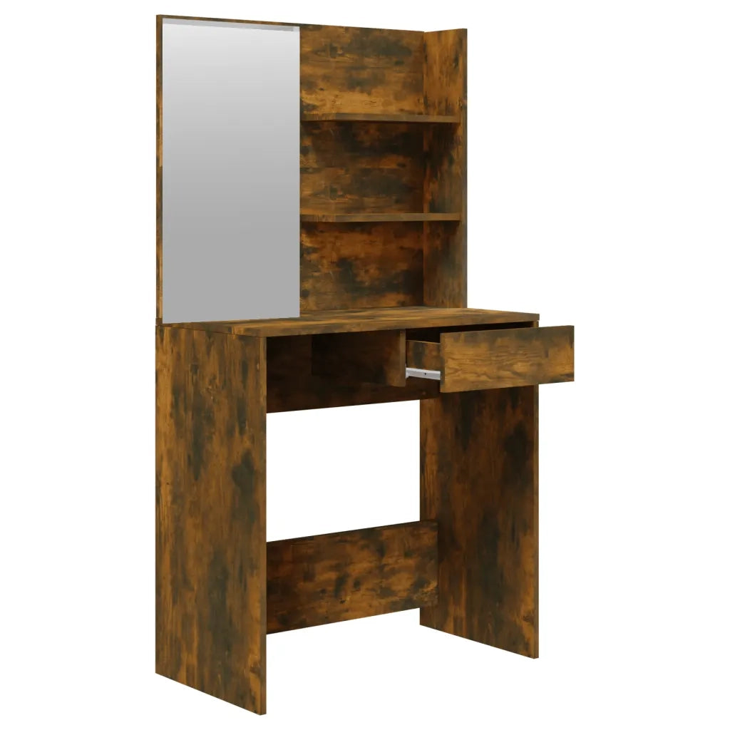 Set Tavolo da Toeletta Rovere Fumo 74,5x40x141 cm cod mxl 65354
