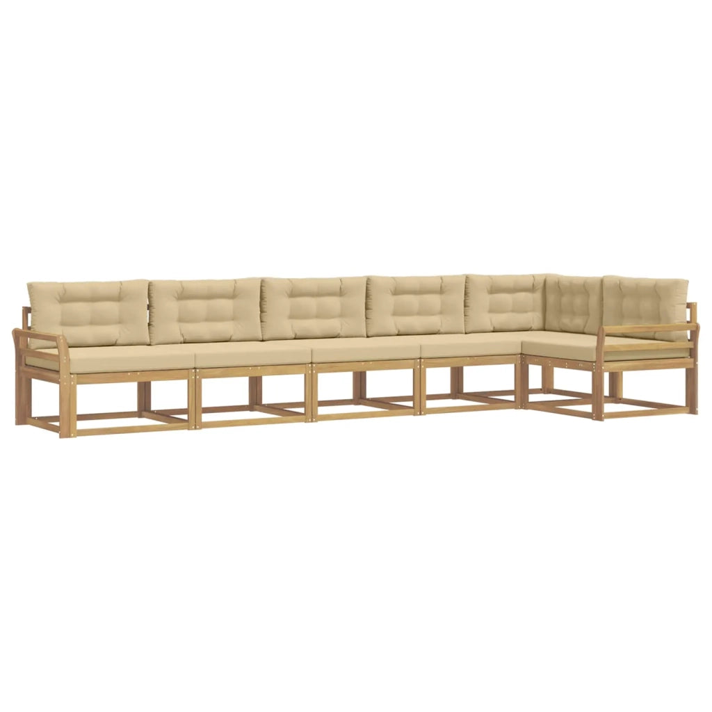 Set di divani da esterno 4 pcs Bianco e Beige Poliestere 3386517