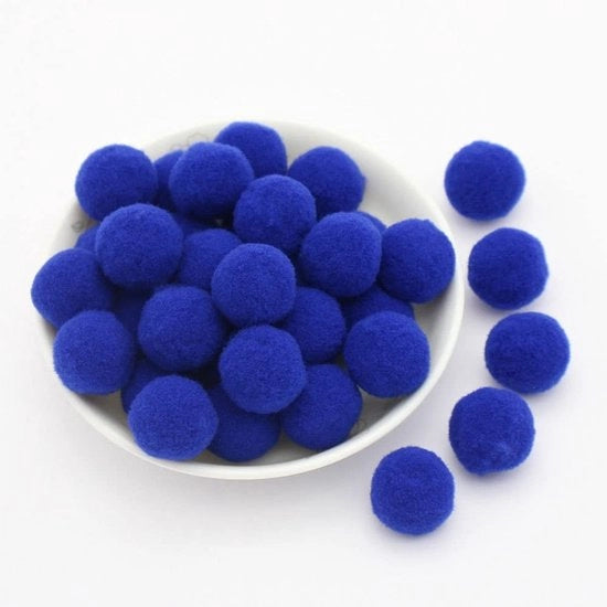 Mini-Pomponi a 20 mm - 50 pezzi - Pompom colorati in velluto - Pompom morbidi in plu - Ideali per il creativo - Pompom leggeri in poliestere - Pompom per il creativo