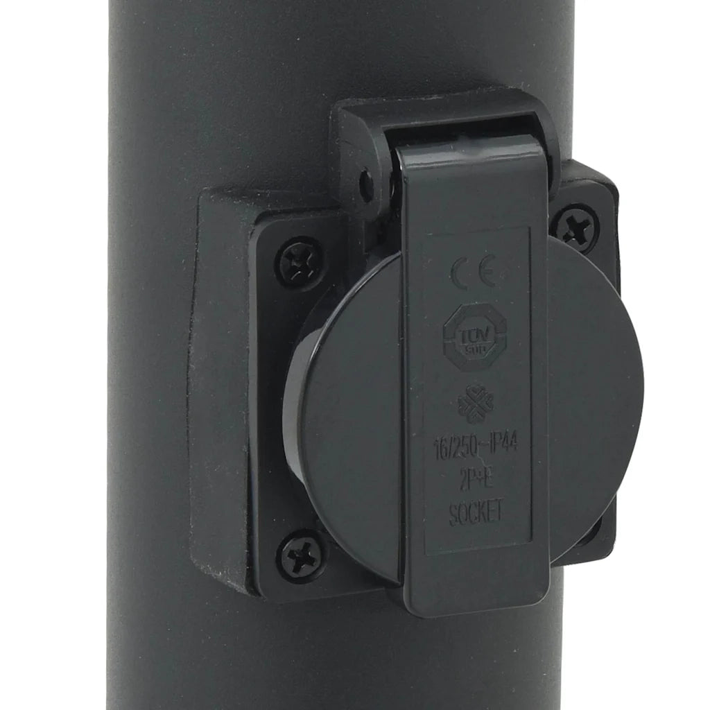 Lampada a paletto con sensore e presa 80 cm Acciaio Inox IP44 4006043