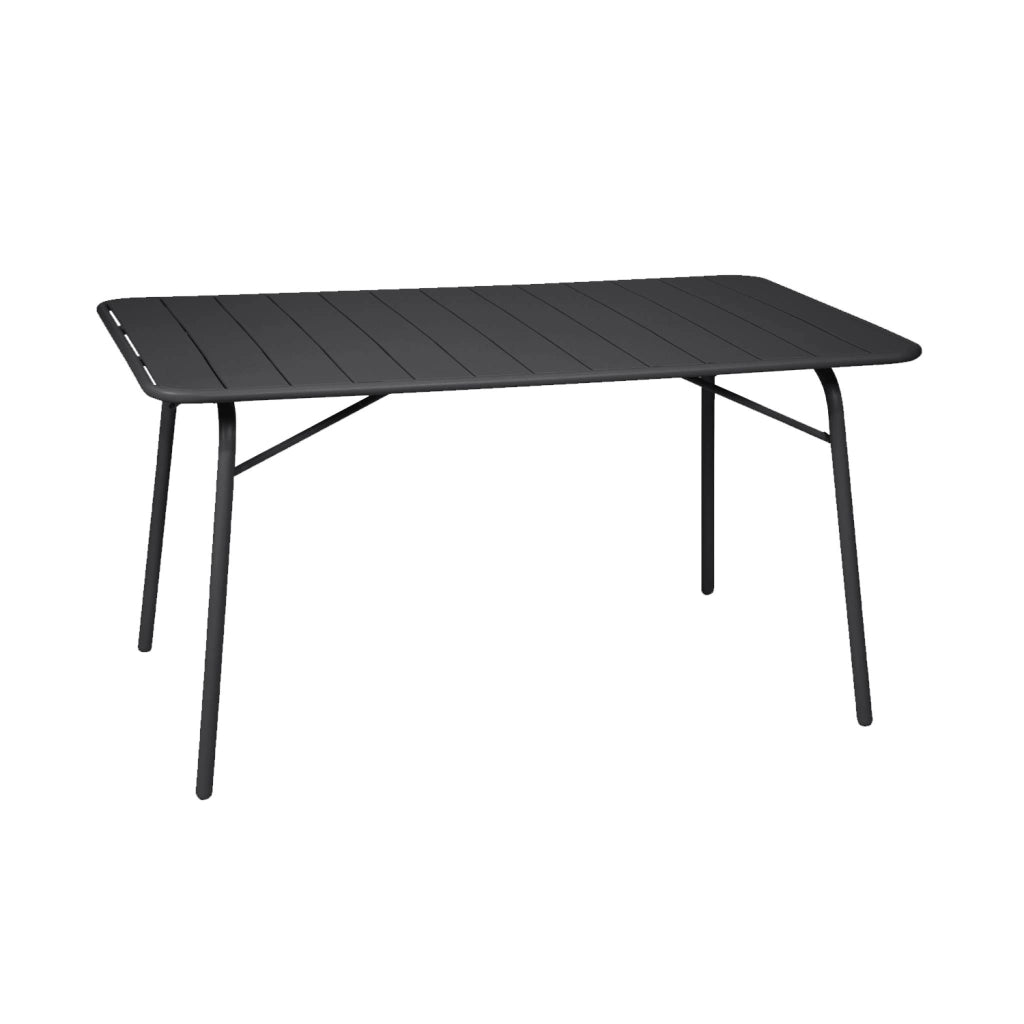 Tavolo da giardino pieghevole in metallo 6 posti, 140cm, antracite