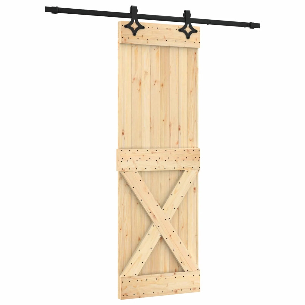 Porta scorrevole Naturale e Nero 70 x 210 cm 3445073