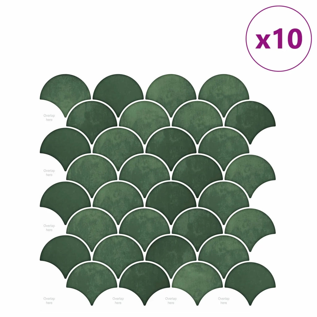 Piastrella a scaglie di pesce 10 pcs Verde Scuro 30 x 30 cm