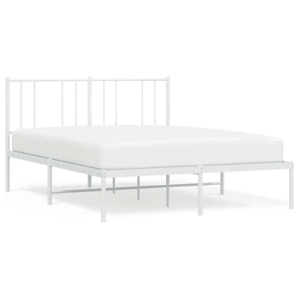 Giroletto con Testiera-Struttura Letto con testiera Metallo Bianco 120x190 cm 278749