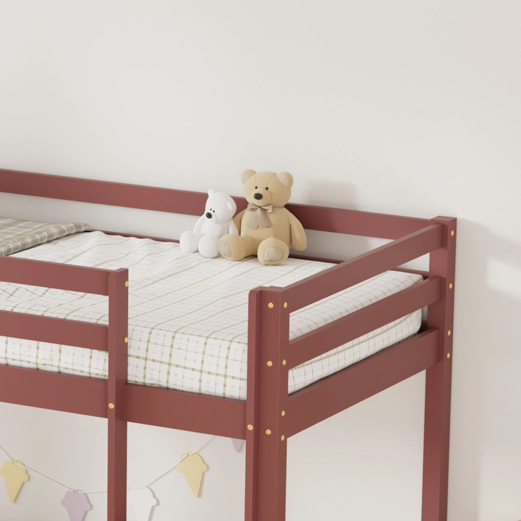 Letto a castello per bambini 190x90cm in terracotta con cassetti AMBRE