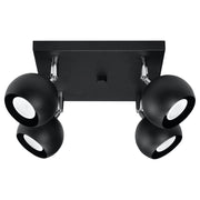 Plafoniera Pure Lume FOKUMO quadrata 4xGU10 nera/cromo