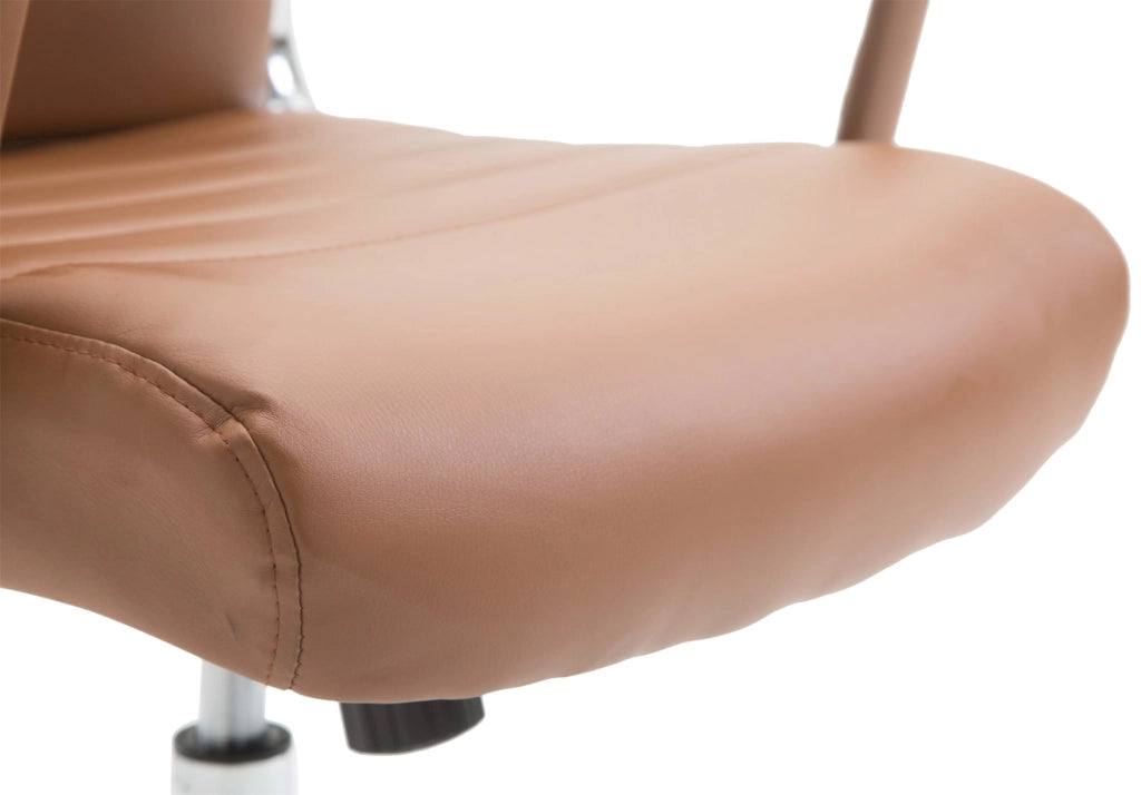 Sedia ufficio Kolumbus in similpelle marrone chiaro