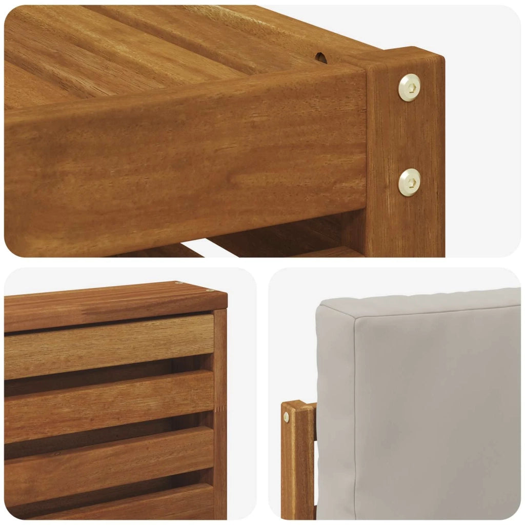 Set divani con cuscino 9 pcs Grigio Naturale e Chiaro 3374576