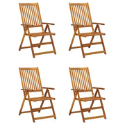 Sedie da Giardino Reclinabili 4 pz con Cuscini Massello Acacia 3065350
