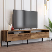Cantoira, Mobile Porta tv 2 Ripiani, 180x47x35h cm Marrone Rovere