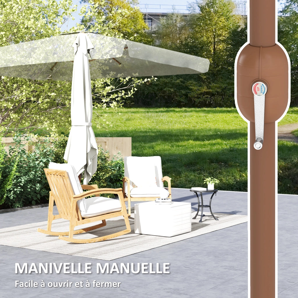 Ombrellone da giardino rettangolare pieghevole ¨C zephmum ¨C crema 200x300 cm alluminio