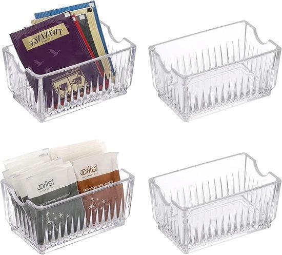 Set da 4 Pacchi di Contenitori di Zucchero in Acrilico per Porta - Translucido
