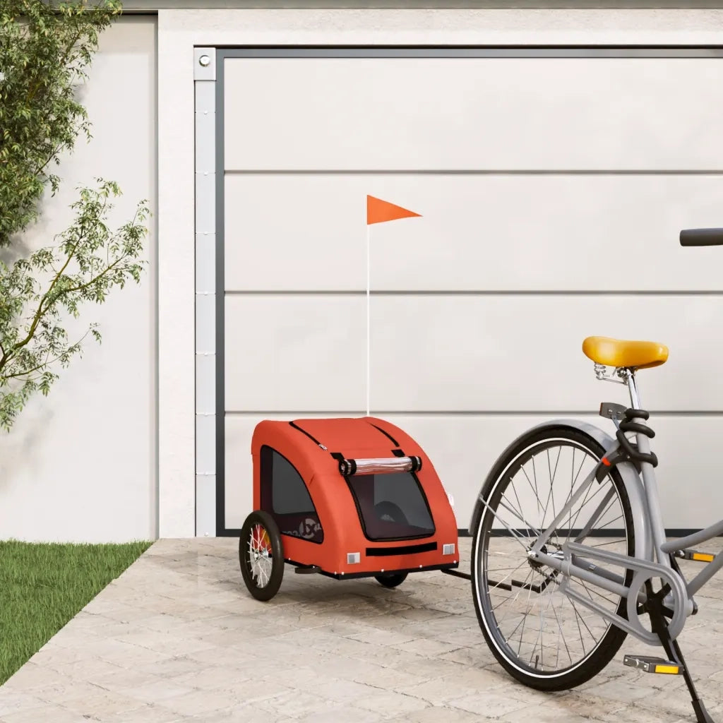 Rimorchio da Bici per Animali Arancione e Grigio Oxford e Ferro CFW2603366