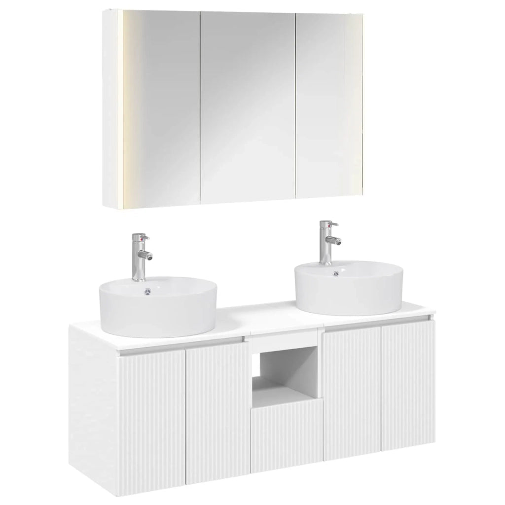 Set di Armadi da Bagno 4 pcs Bianco Legno ingegnerizzato 3406463