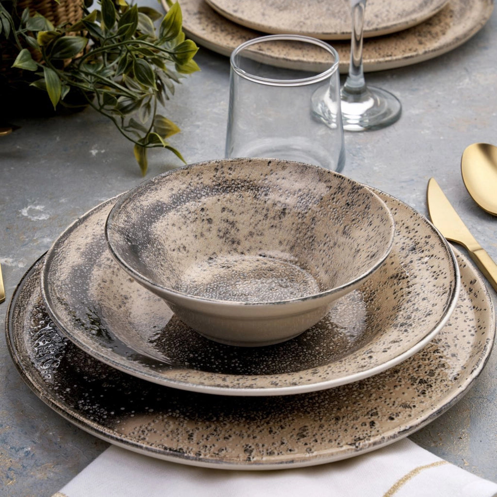 Nirono, Servizio Piatti set da 24, Marrone