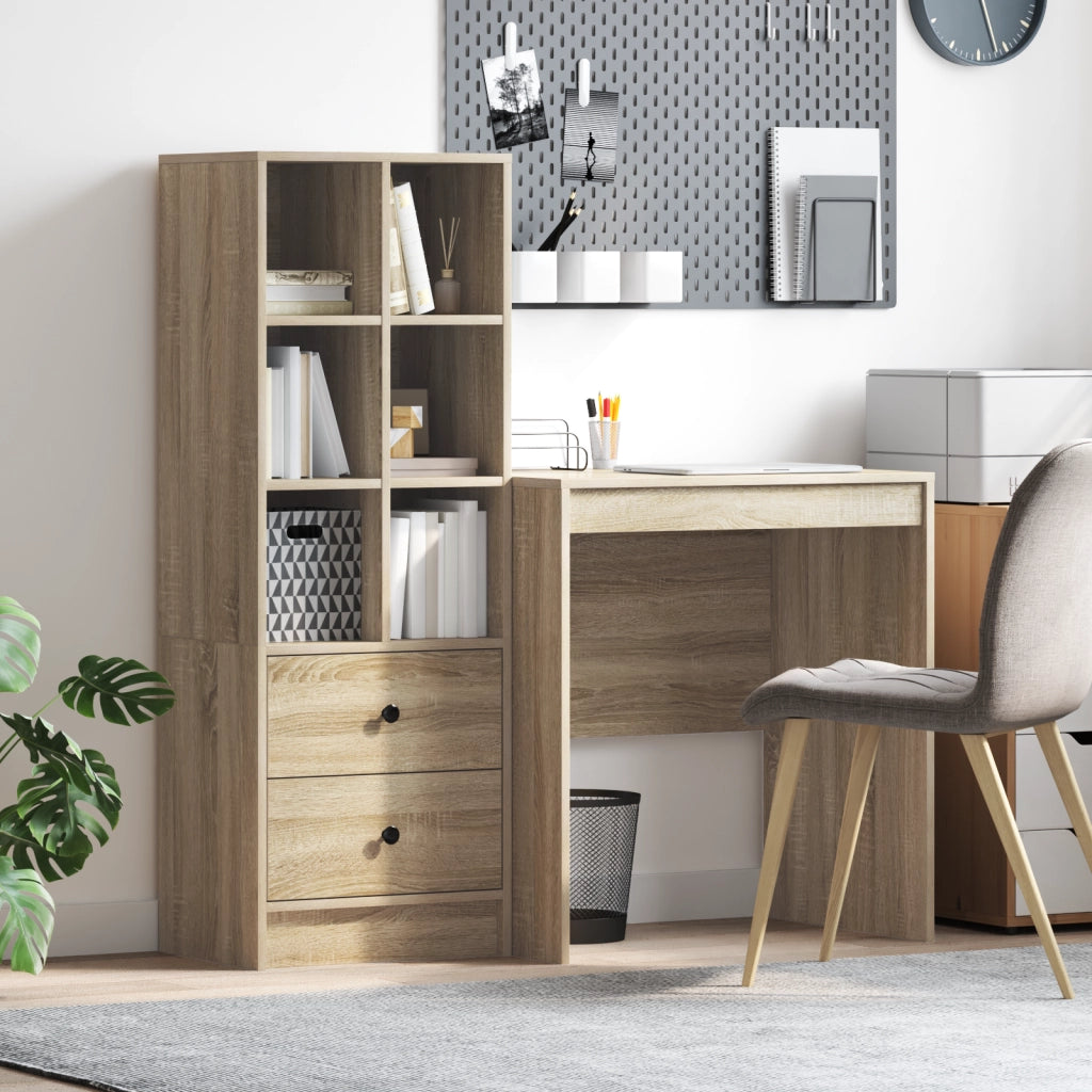 Scrivania con Archiviazione Rovere Sonoma Legno Ingegnizzato