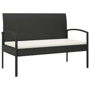 Panchina da Giardino | Panca da Giardino con Cuscino Nera 105 cm in Polyrattan