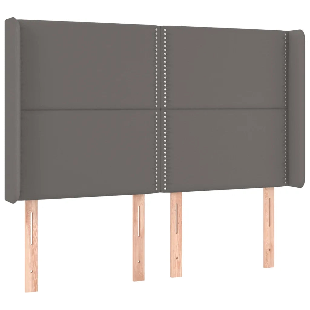 Giroletto Molle con Materasso e LED Grigio 140x190cm Similpelle 3139323