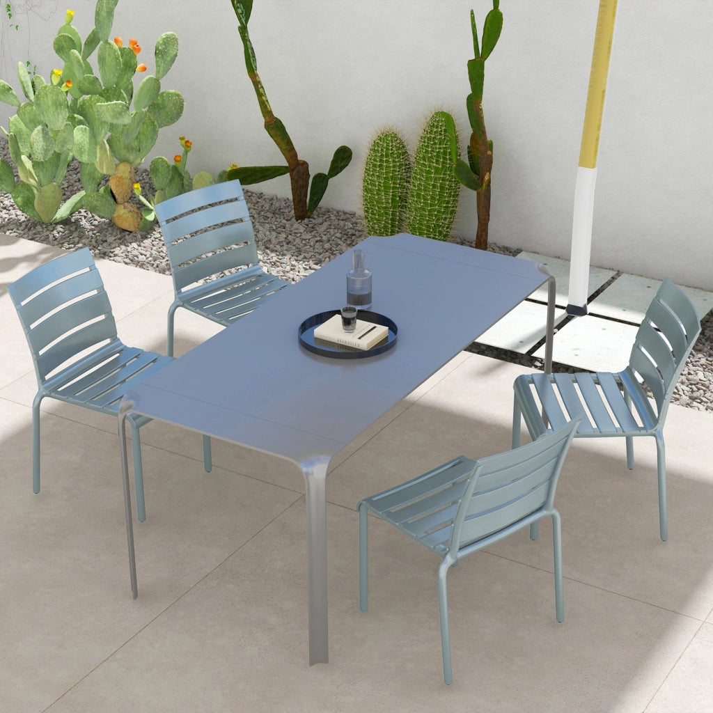 Set di 4 sedie da giardino impilabili ¨C zephmum ¨C grigio 42x54x78 cm