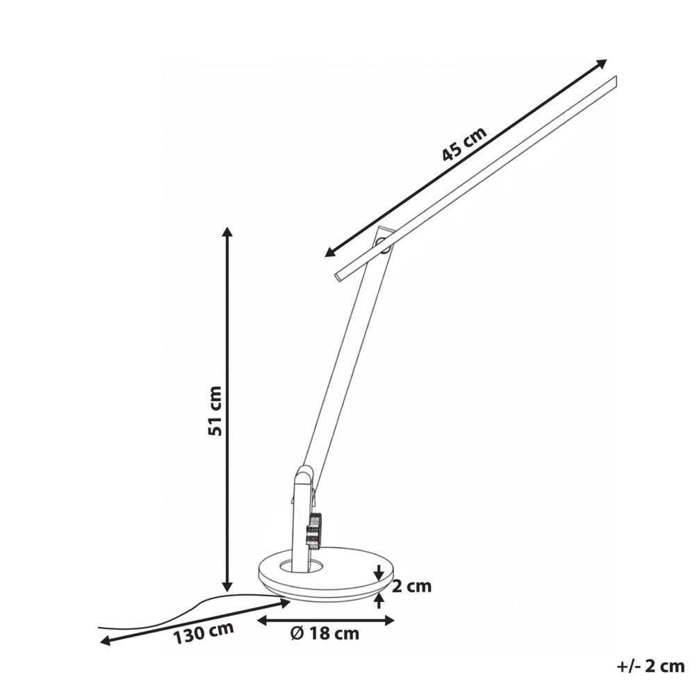 Lampada da tavolo LED per ufficio domestico con braccio regolabile e orientabile dimmer a 10 livelli e timer argento
