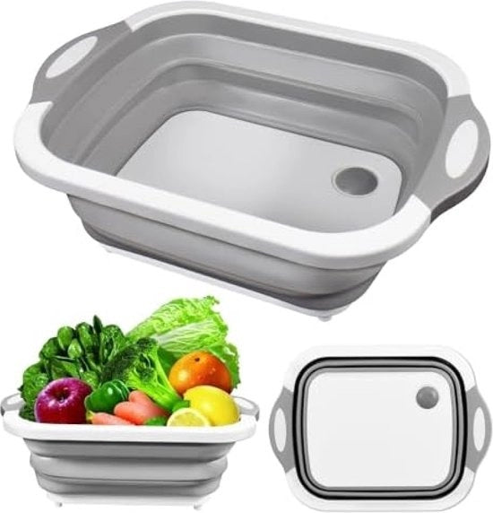 Snijplank multifunzionale da frutta e verdura, 3-in-1, afdriipatore di verdura, portatile, per viaggiare, outdoor, campeggio, BBQ, escursioni
