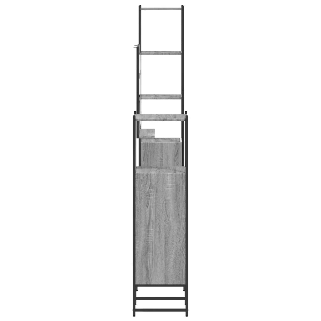 Set Mobili da Bagno 4 pz Grigio Sonoma in Legno Multistrato