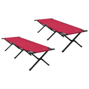 Letto da campeggio pieghevole 2 pz Rosso 193 x 69 x 45 cm CFW6979555
