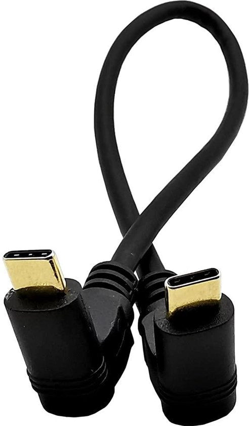 Cavo USB C maschio a maschio corto 30 cm - 90 gradi angolo - cavo di ricarica veloce per laptop, tablet e cellulare