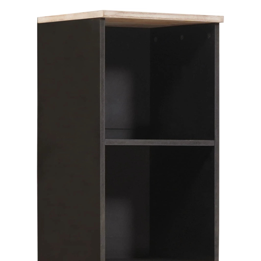 Mobile da Bagno con lo scaffale Nero e Bianco 38 x 33 x 160 cm