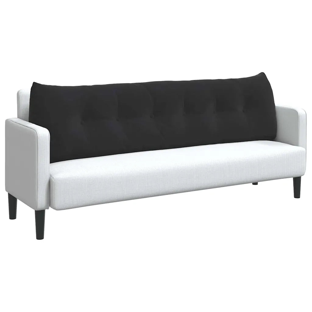 Cuscino per Schiena Nero 180 x 24 x 50 cm Velluto 42014580