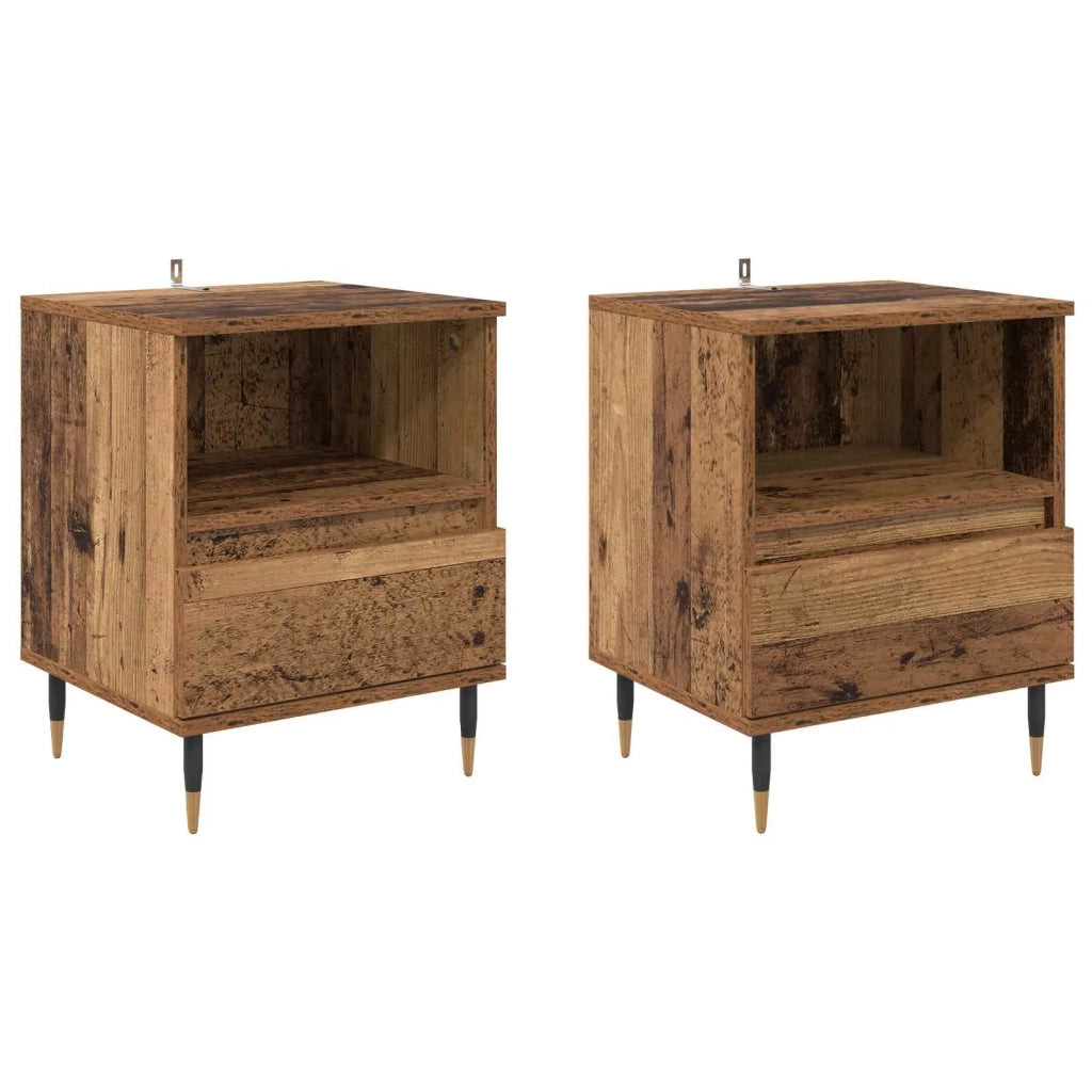 Armadio da Notte 2 pcs Legno vecchio 40 x 35 x 50 cm
