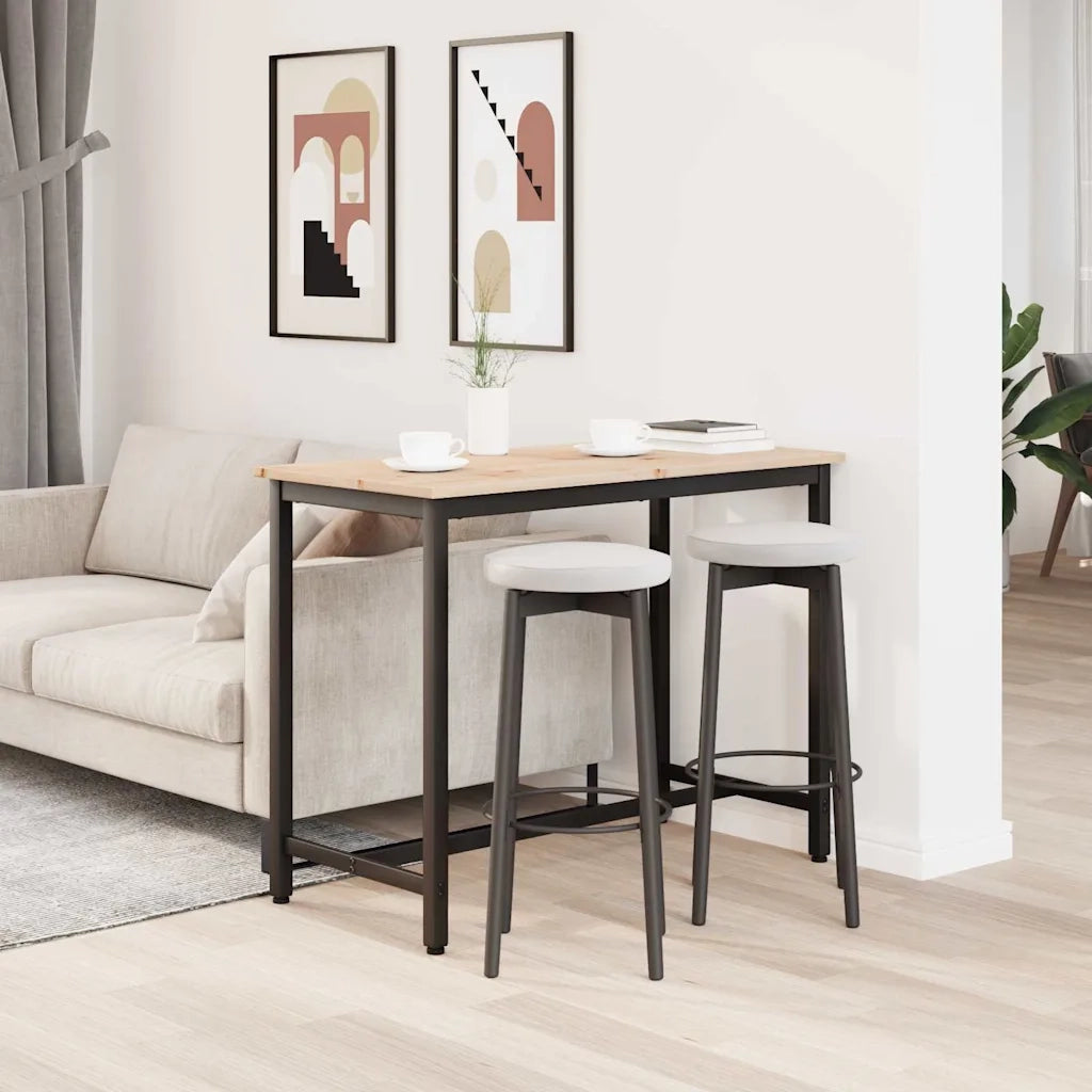 tavolo Naturale 100 x 50 x 77 cm Legno ingegnerizzato e acciaio CFW1761254
