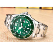 Trade Shop - Orologio Polso Longbo 80430g Uomo Quarzo Data Impermeabile Elegante Silver Verde -