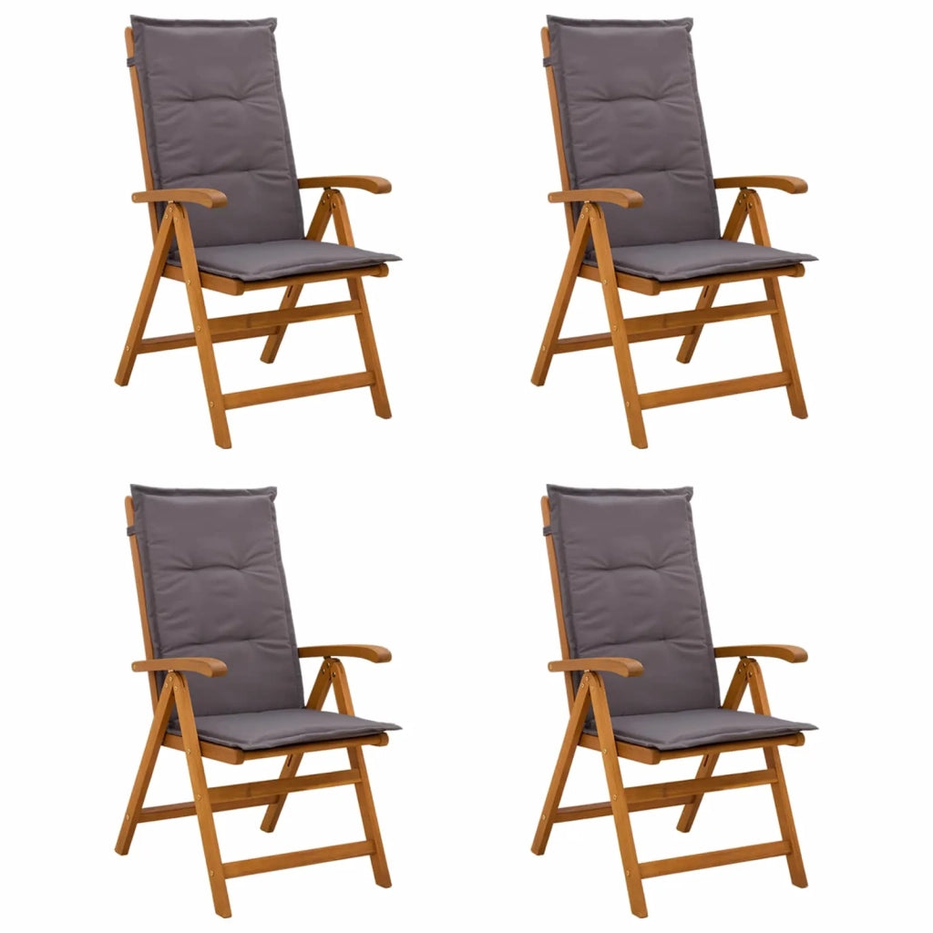 Sedie da giardino reclinabili 4 pz Naturale 3434465