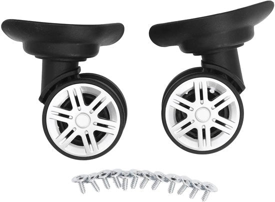 Vite da ruota 360° Rotazione - Kit di sostituzione ruote - Materiale ABS - Silenzioso - Incluso 12 viti di fissaggio - Altezza totale 9,5 cm