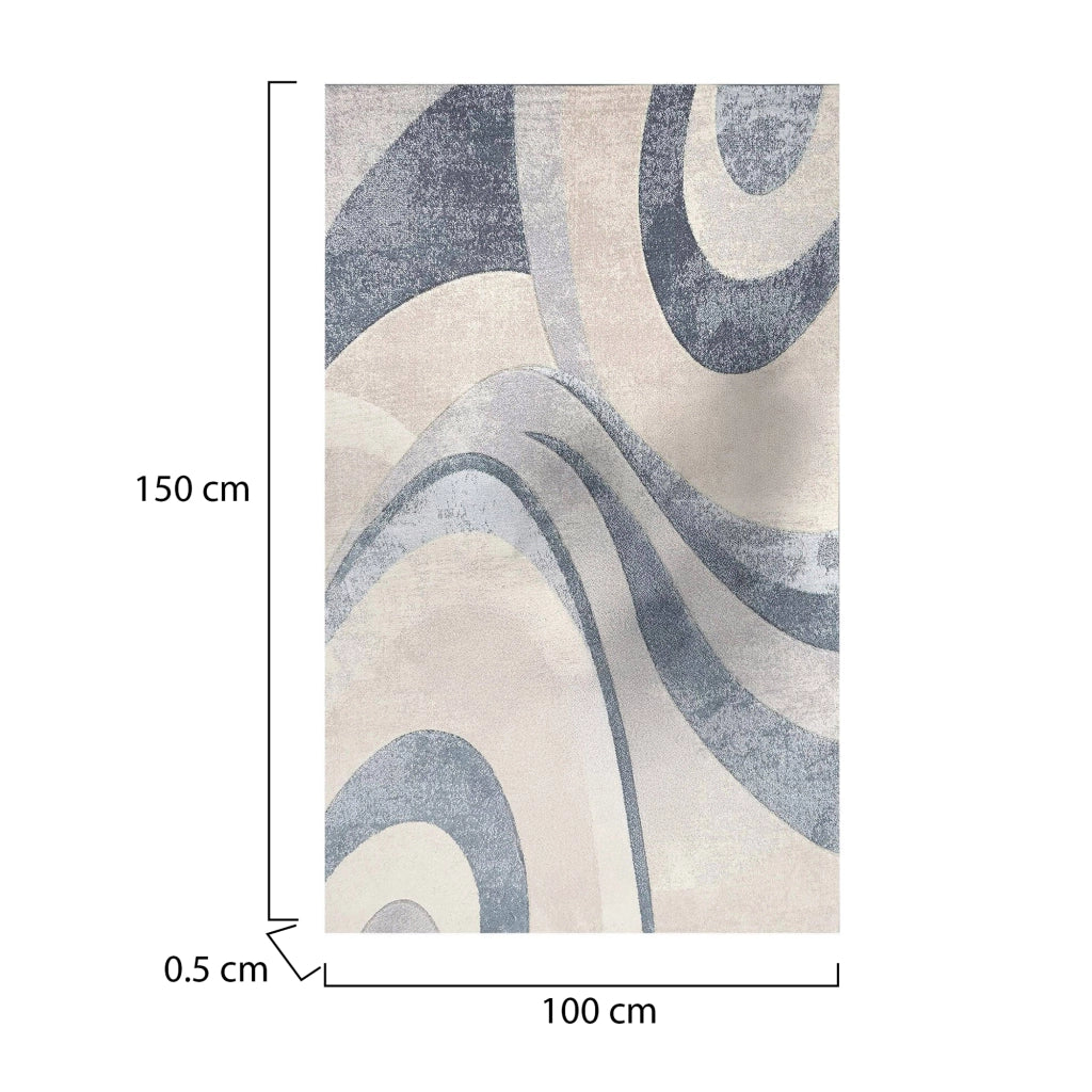 Hot Springs, Tappeto Materiale Struttura in Tessuto, 100x150 cm blu
