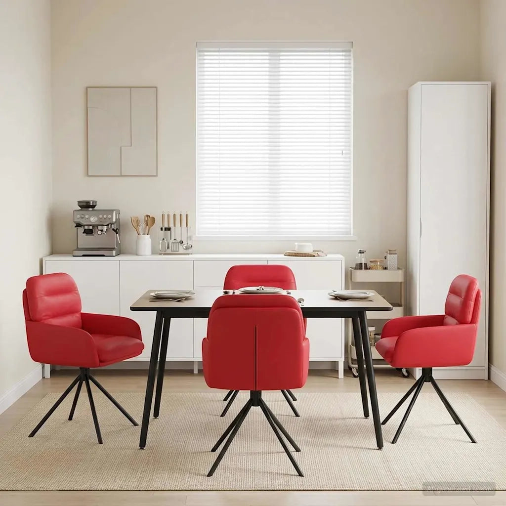Sedie da pranzo girevoli 4 pcs Similpelle Rosso 3428261