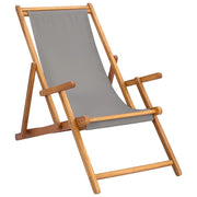 Sedia da Giardino | Sedia da spiaggia Grigio Chiaro Legno di teak solido