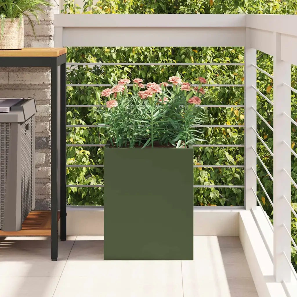 Fioriere | Cassetta per fiori | Vaso da giardino Verde oliva 32 x 32 x 40 cm