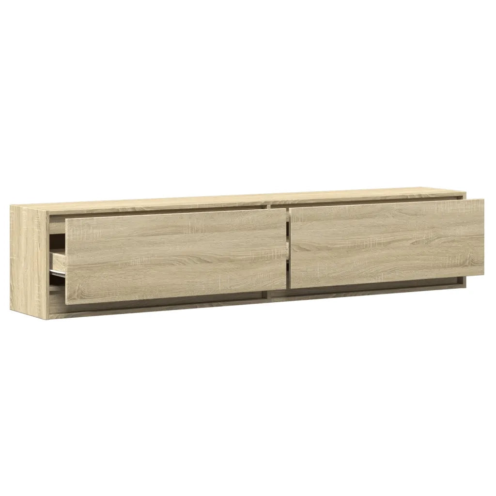 Mobile TV a Parete con LED Rovere Sonoma 180x31x38 cm 3307949